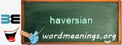 WordMeaning blackboard for haversian